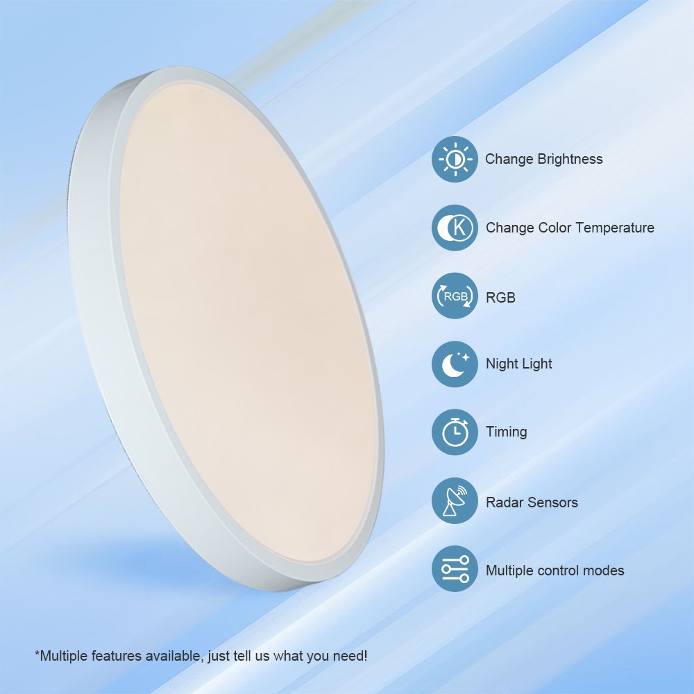 Ultra Thin Smart Hallway Lampara Modern Surface Mount Indoor Dimmable Bedroom Living Room Round Lamp Led Ceiling Light For Home