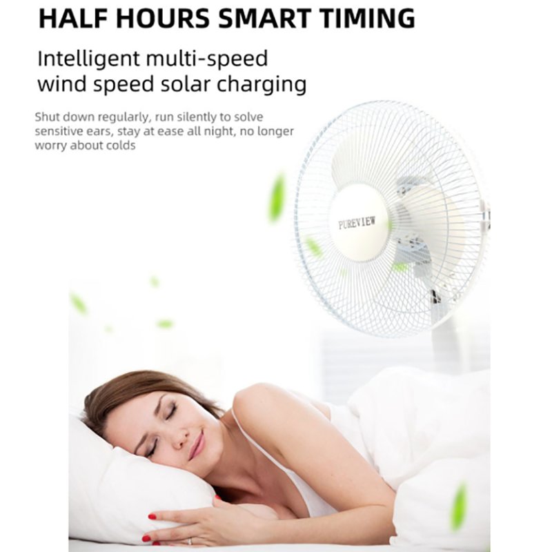 Custom Solar Table Fan with Solar Panel Night Light Rechargeable Portable Small Fan Floor Standing Outdoor Fans