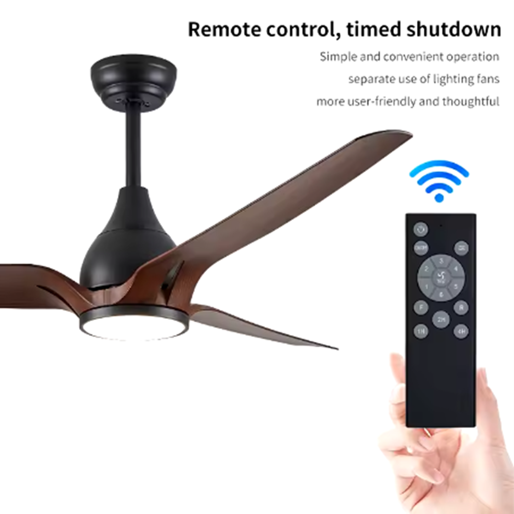 MZD Hot sale low noise fan light bedroom modern remote control fan light ceiling with led light