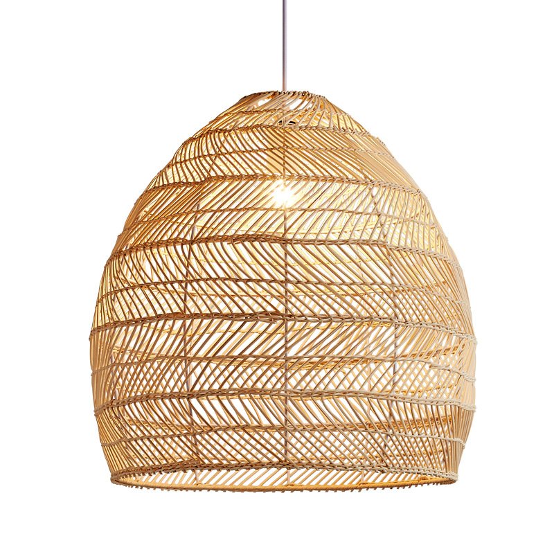 Natural Bamboo Wicker Lampshade Lamp Covers Shades Frames Decoration Living Room Lights Indoor Wooden Chandelier Pendant Lights
