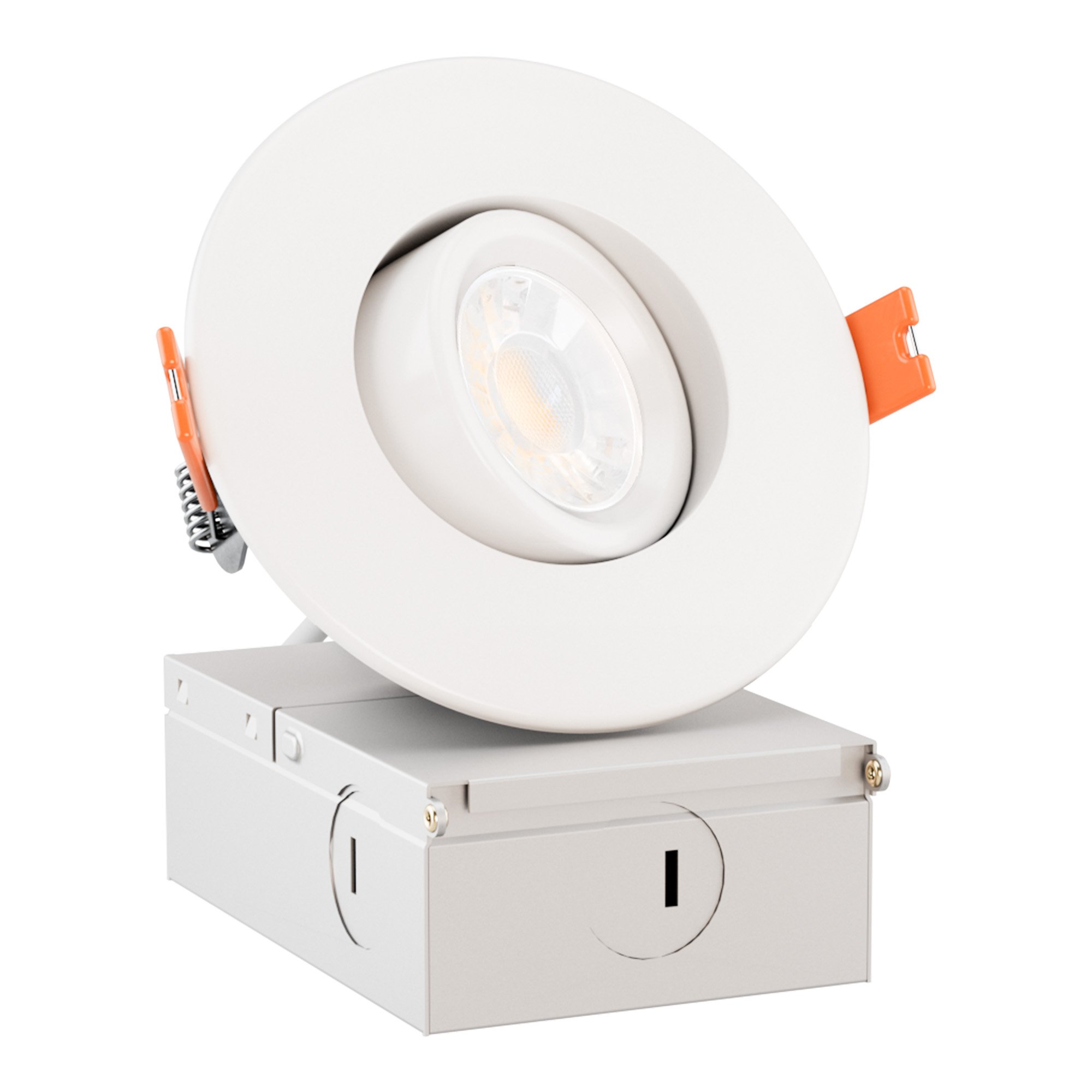 ETL 4 inch Black Resseced Floating Gimbal Down Light Round Shape COB LED Adjustable Pot Light with Junction Box for Wet Location