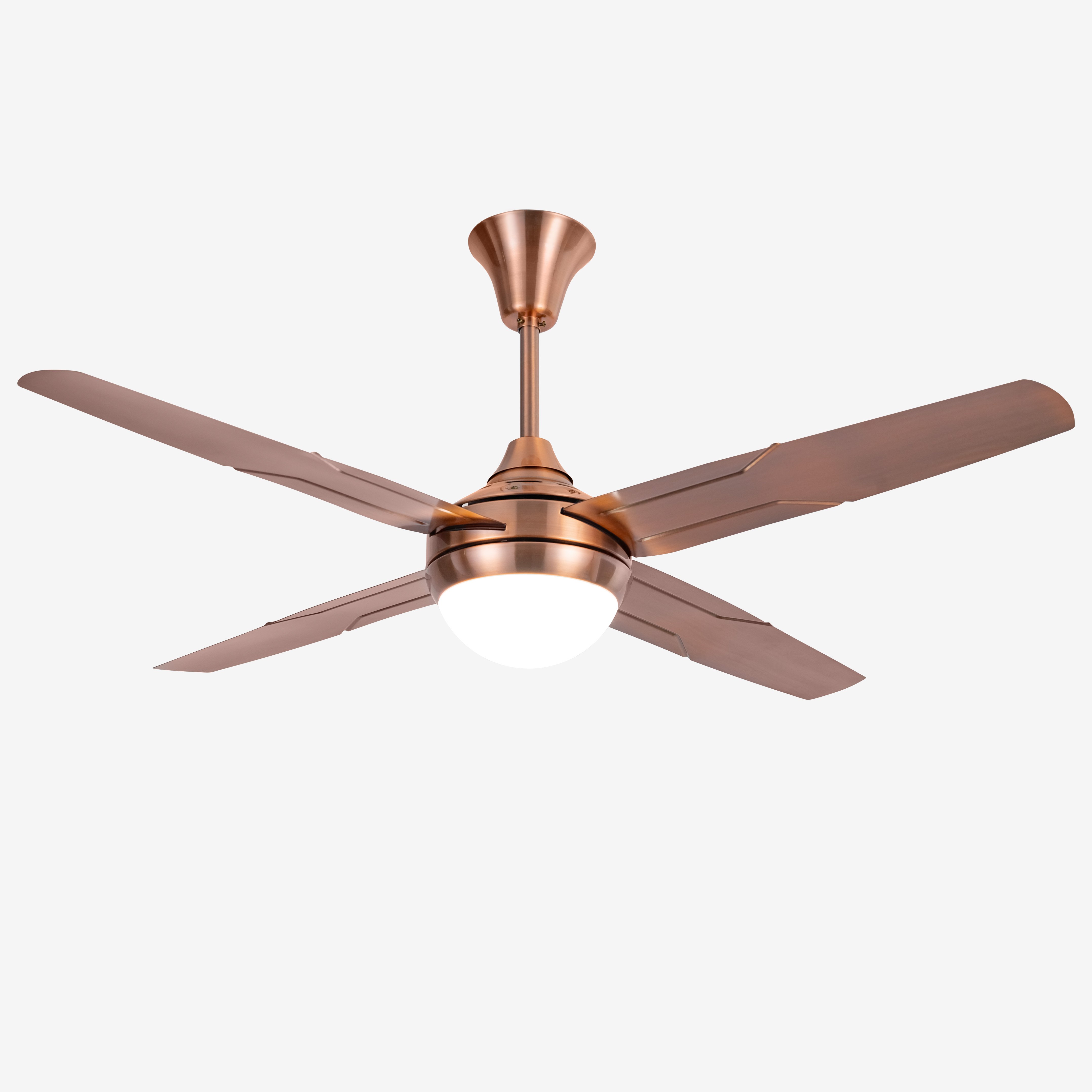 ECO 52 inch metal modern minimalist style strong wind silent ceiling fan with light for house hold commercial industrial use