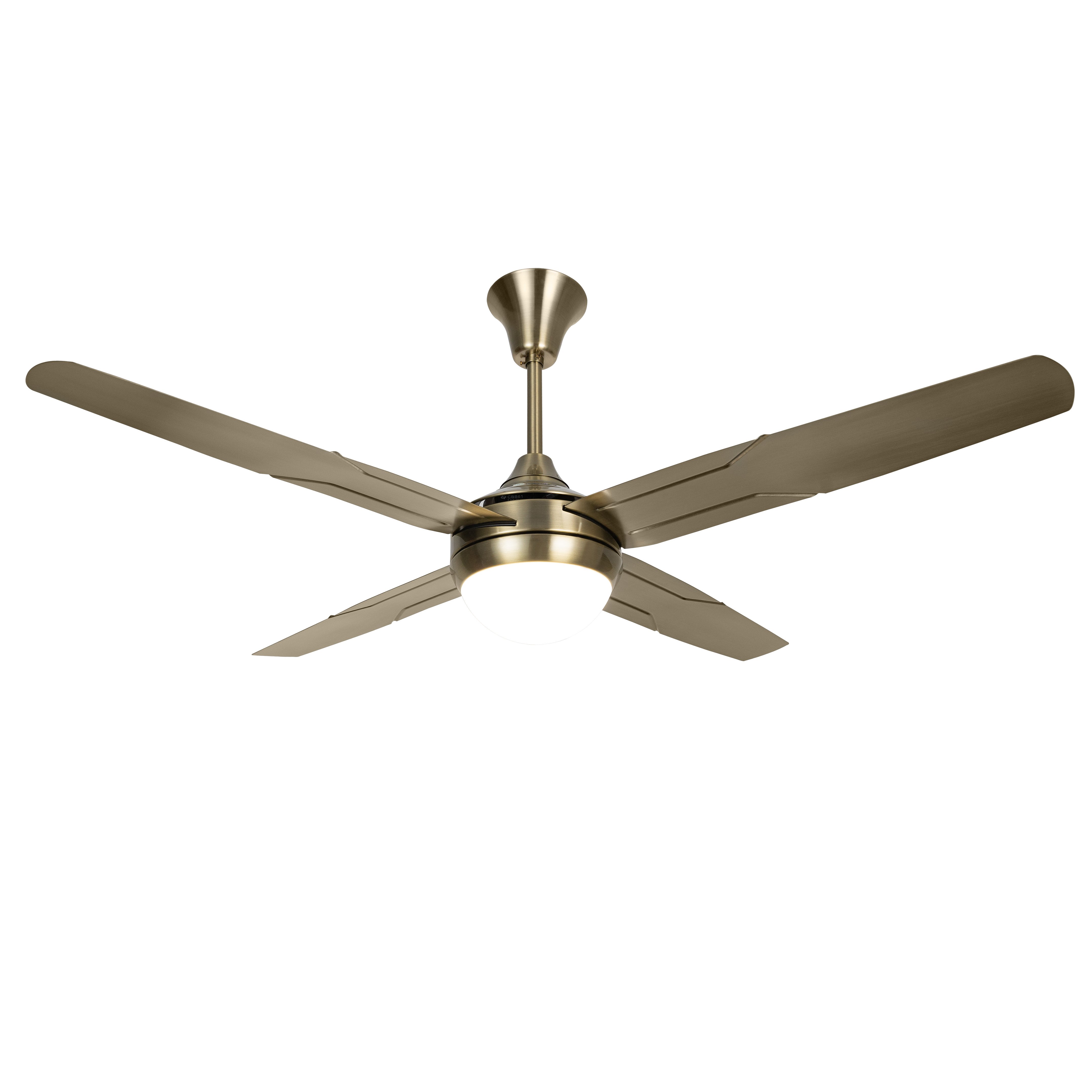 ECO 52 inch metal modern minimalist style strong wind silent ceiling fan with light for house hold commercial industrial use