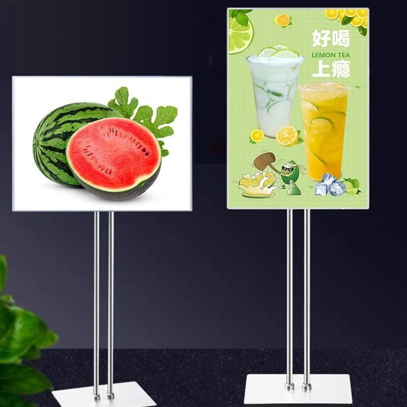 excellent quality Bracket light box Black Billboard stand vertical floor to ceiling mall display stand for Clothing Store