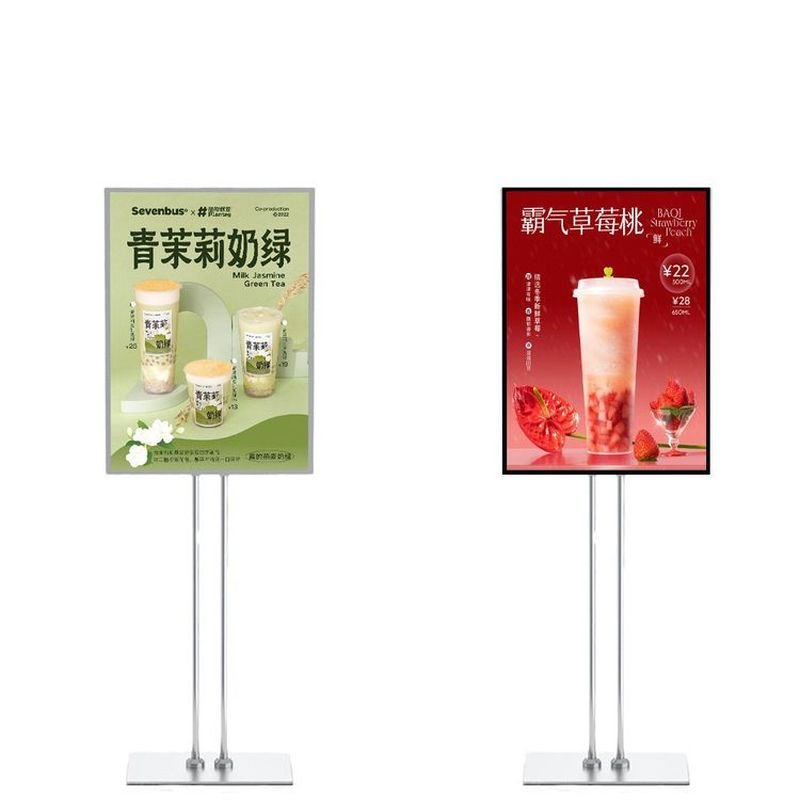 excellent quality Bracket light box Black Billboard stand vertical floor to ceiling mall display stand for Clothing Store