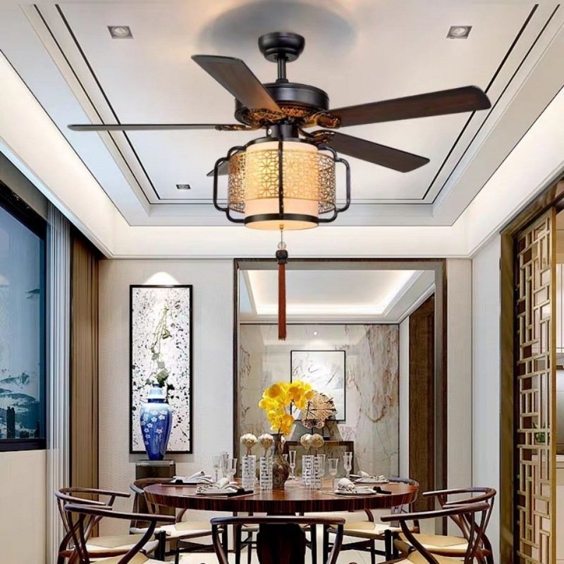 Morden Simple Chandeliers Fandelier With Ceiling Fan Remote Luxury Silent Ceiling Fans Gold With Light