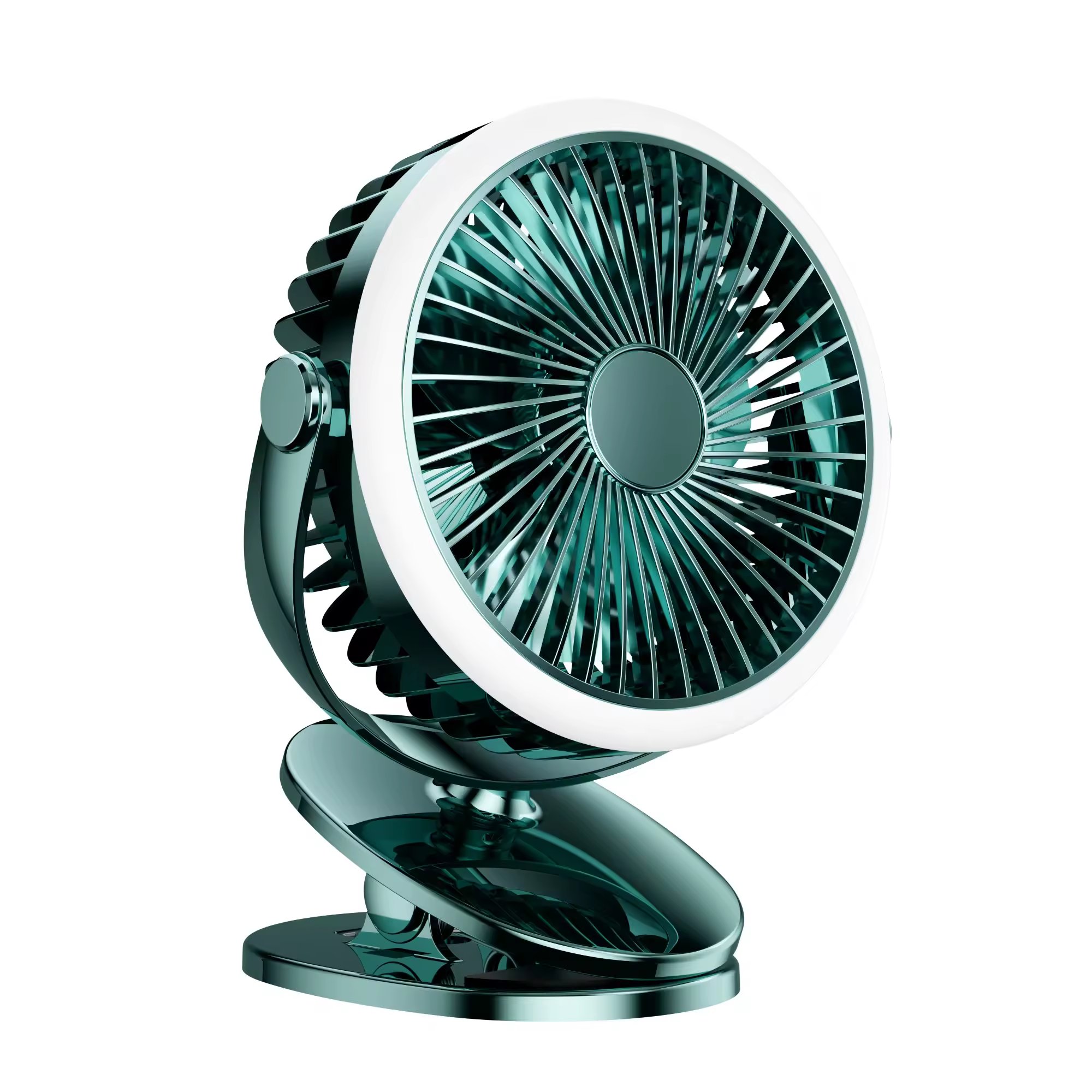 Portable Cooling Fan Touch Screen Retro Desktop Camping Mini USB Battery Charging Camping Fan Stroller Fan Lighting 3 in 1