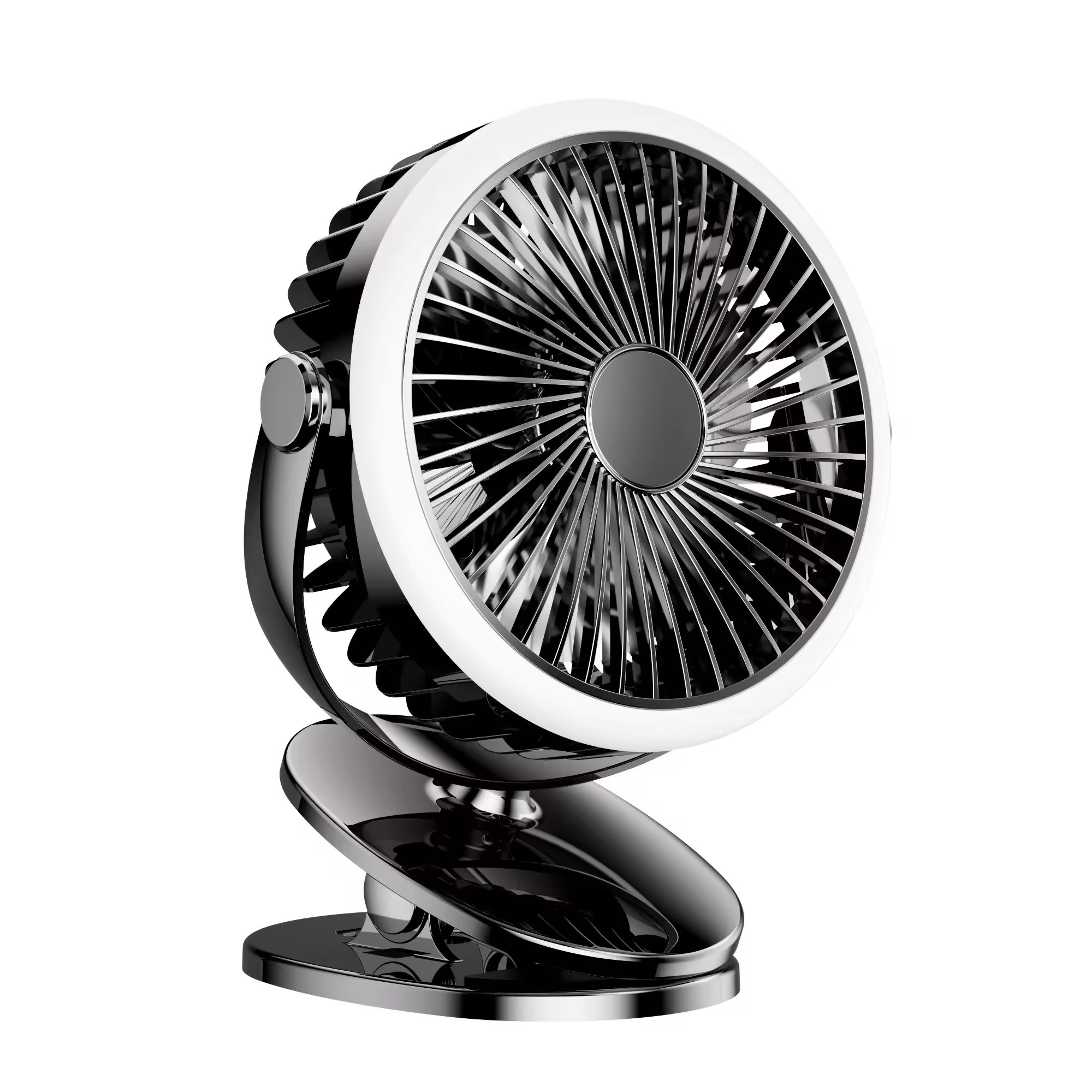Portable Cooling Fan Touch Screen Retro Desktop Camping Mini USB Battery Charging Camping Fan Stroller Fan Lighting 3 in 1