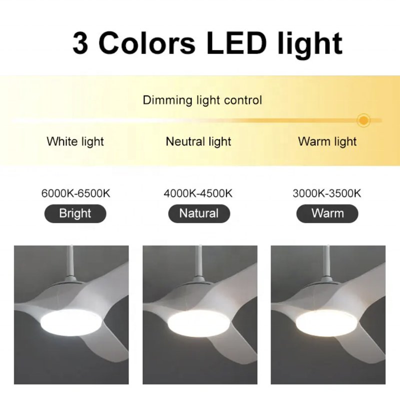 Best Selling 52" BLDC Remote Celling Fan light 3 CCT dimmable smart Abs Ceiling Fan With Led Light