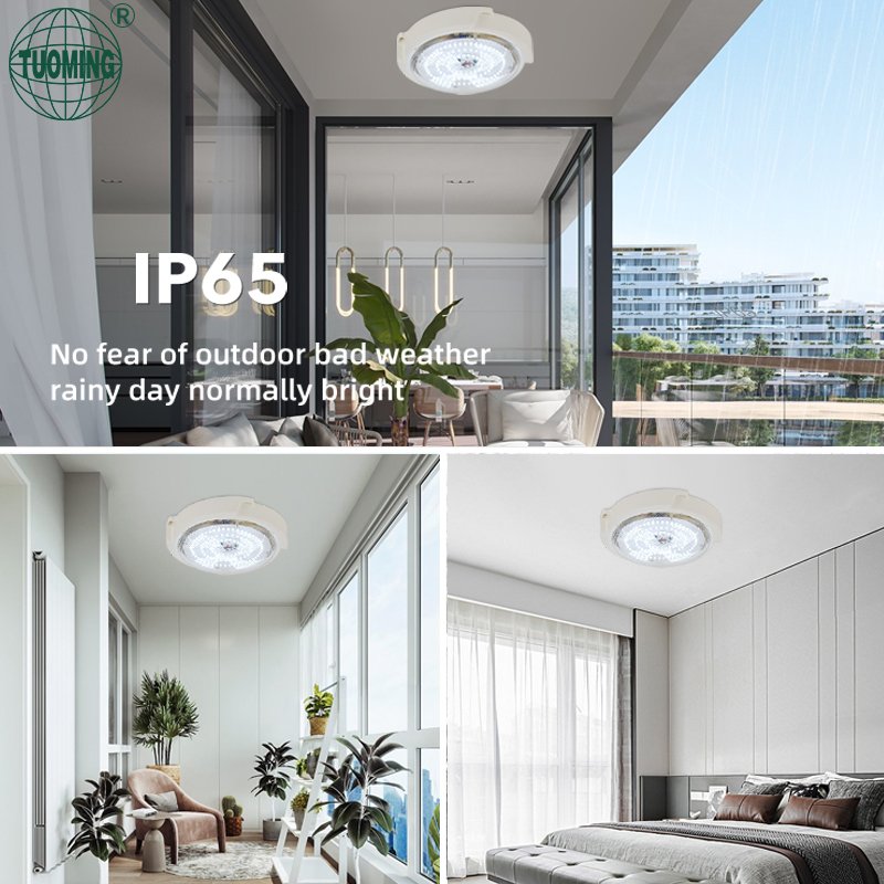Remote Control IP65 Waterproof Solar Panel Energy Modern Indoor Outdoor Led Ceiling Light