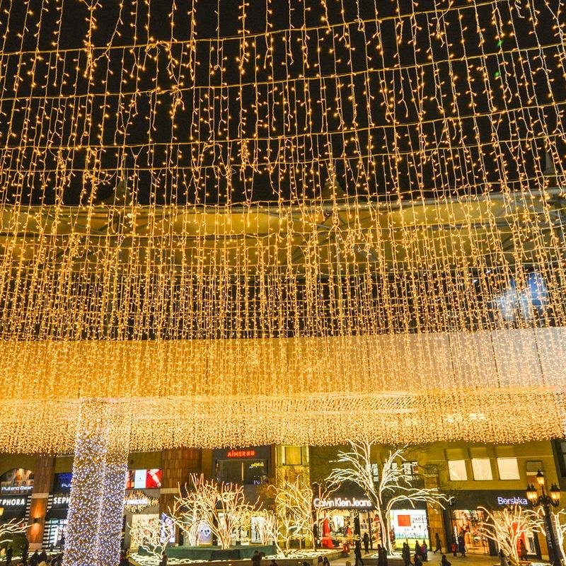 Waterproof Led icicle string lights Fairy Hanging Ceiling Extendable Light for Christmas Wedding shopping mall door Decor