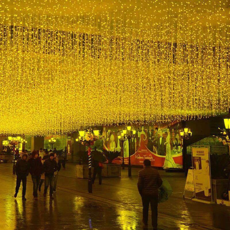 Waterproof Led icicle string lights Fairy Hanging Ceiling Extendable Light for Christmas Wedding shopping mall door Decor
