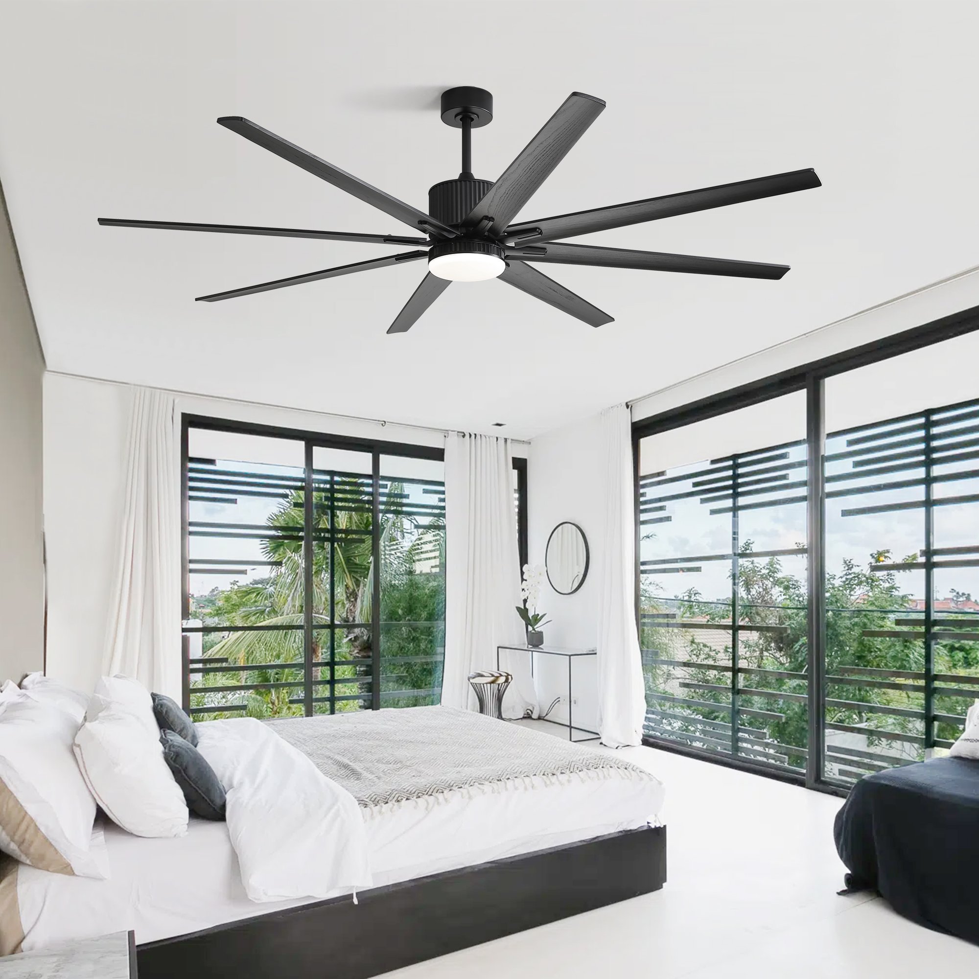 Factory Custom Indoor Noiseless Dc Motor 76 Inch Modern Large Industrial Big Ceiling Fan With Led Lights