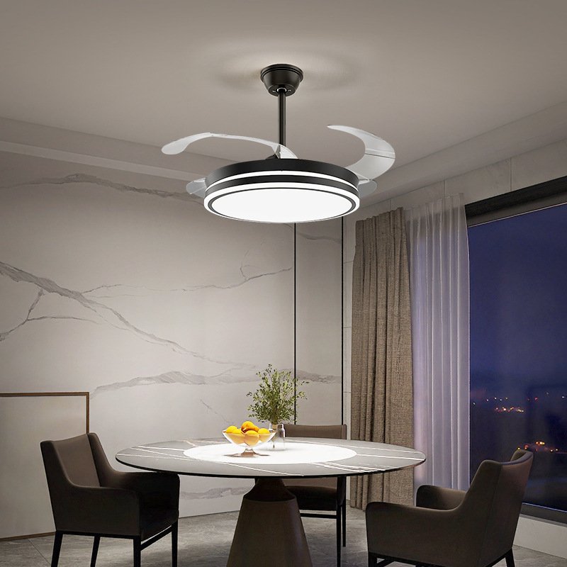 Remote Control Flush Mount Ceiling Fan ABS Blades Led Children Room Ceiling Fan Light With Remote Control Chandelier Fan Lamp