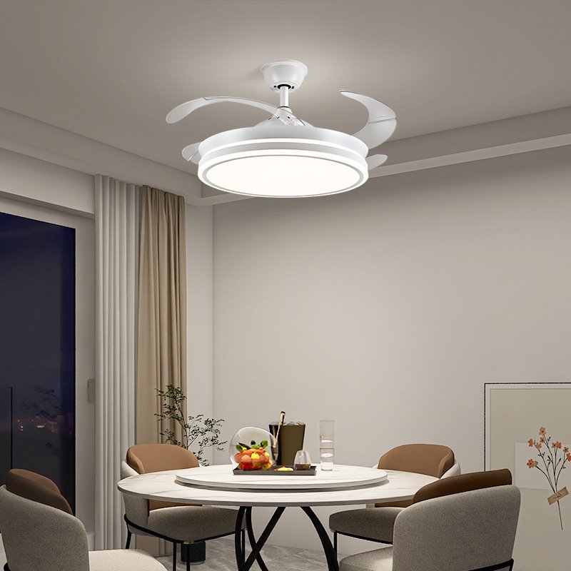 Remote Control Flush Mount Ceiling Fan ABS Blades Led Children Room Ceiling Fan Light With Remote Control Chandelier Fan Lamp