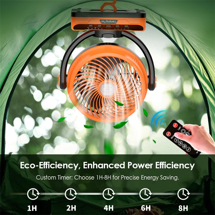 Hurricane Emergency Tent Auto Oscillation Table Fan with Light 40000mAh High Capacity Battery Outdoor Fan For Camping