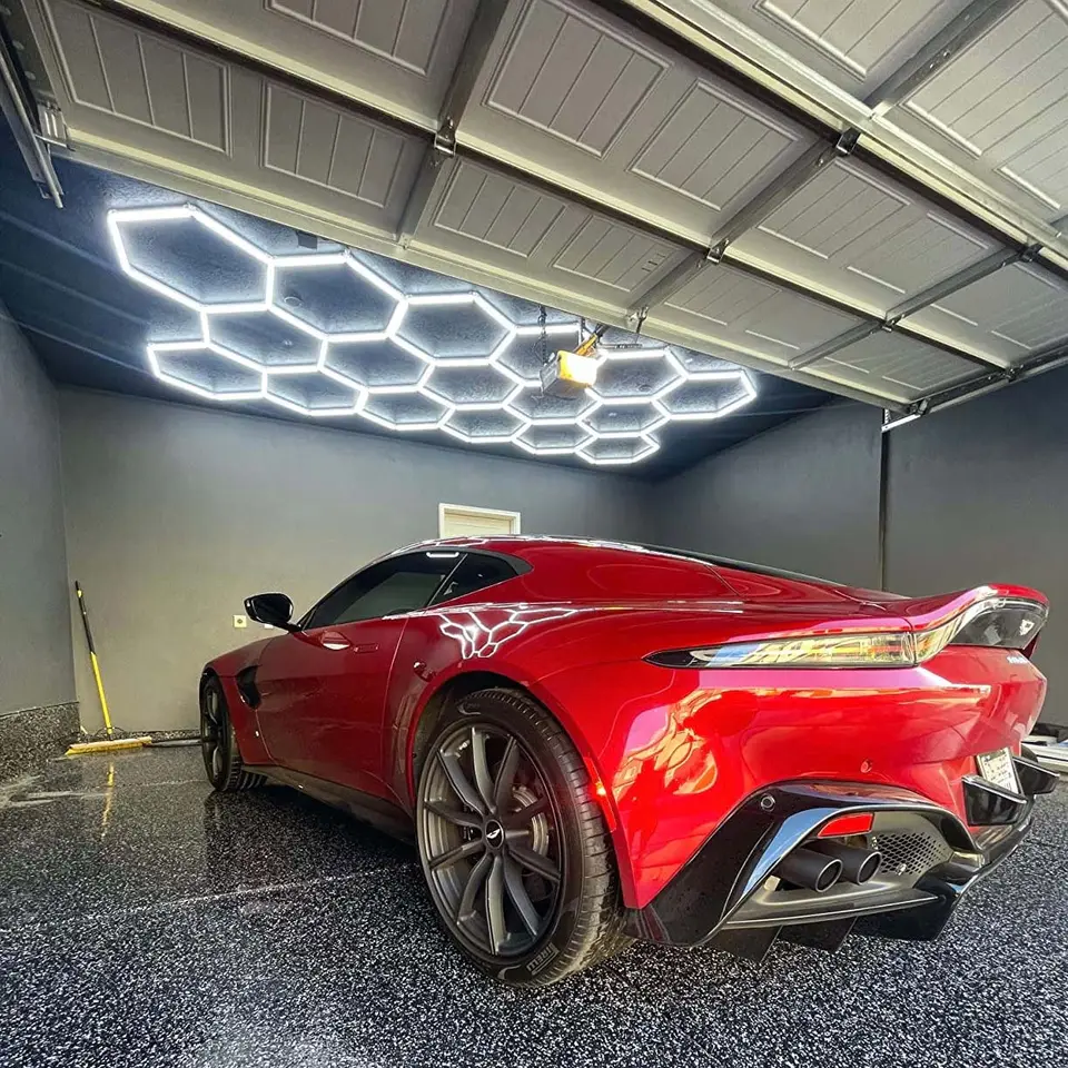 HanYin ceiling chandelier lamp car detailing equipment hexagon lights for Car Showroom Indoor and Outdoor
