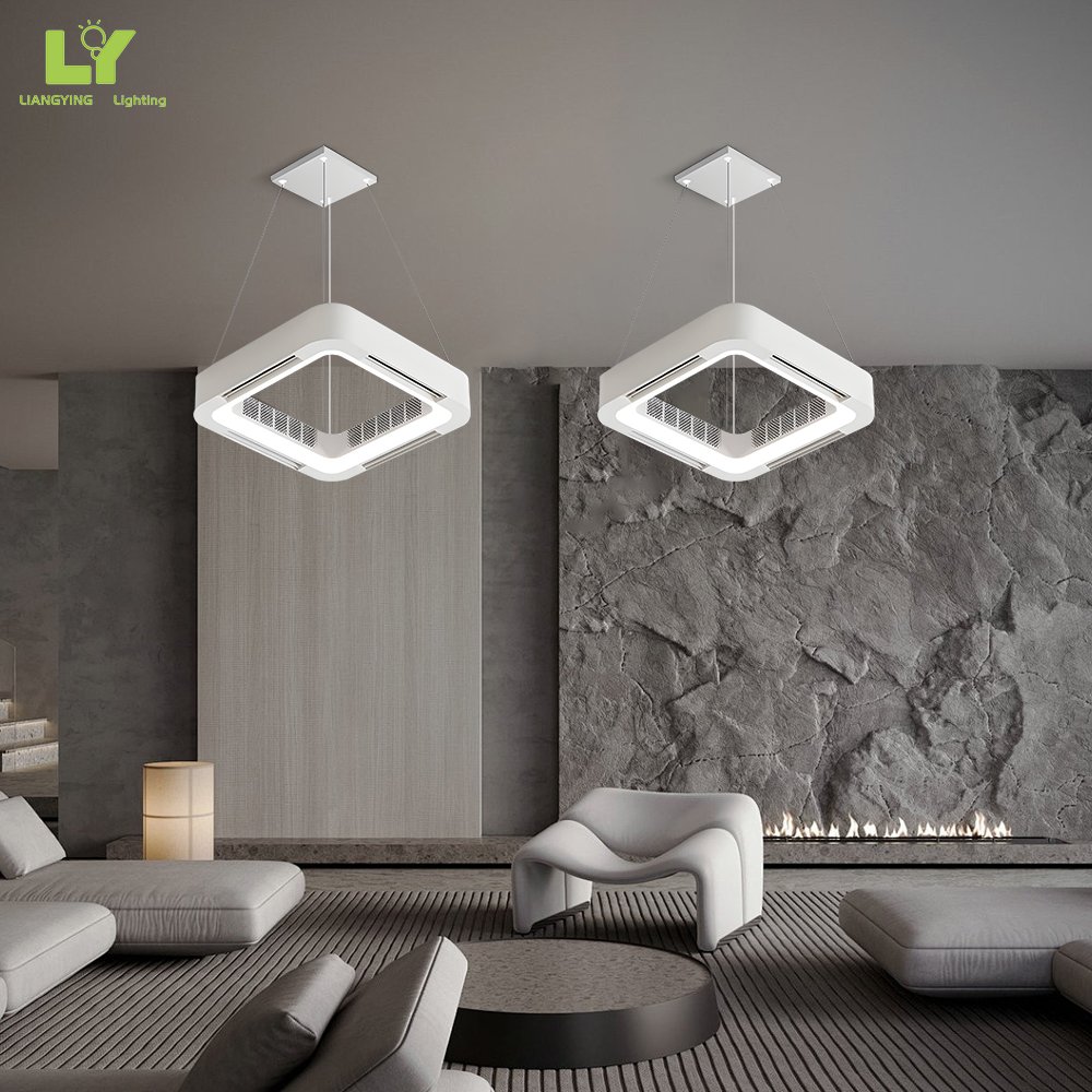 Luxury Ac Dc Small Big Large Chandelier Smart Modern Outdoor Bladeless Wooden Led Ceiling Fan With Lamp Light Fans