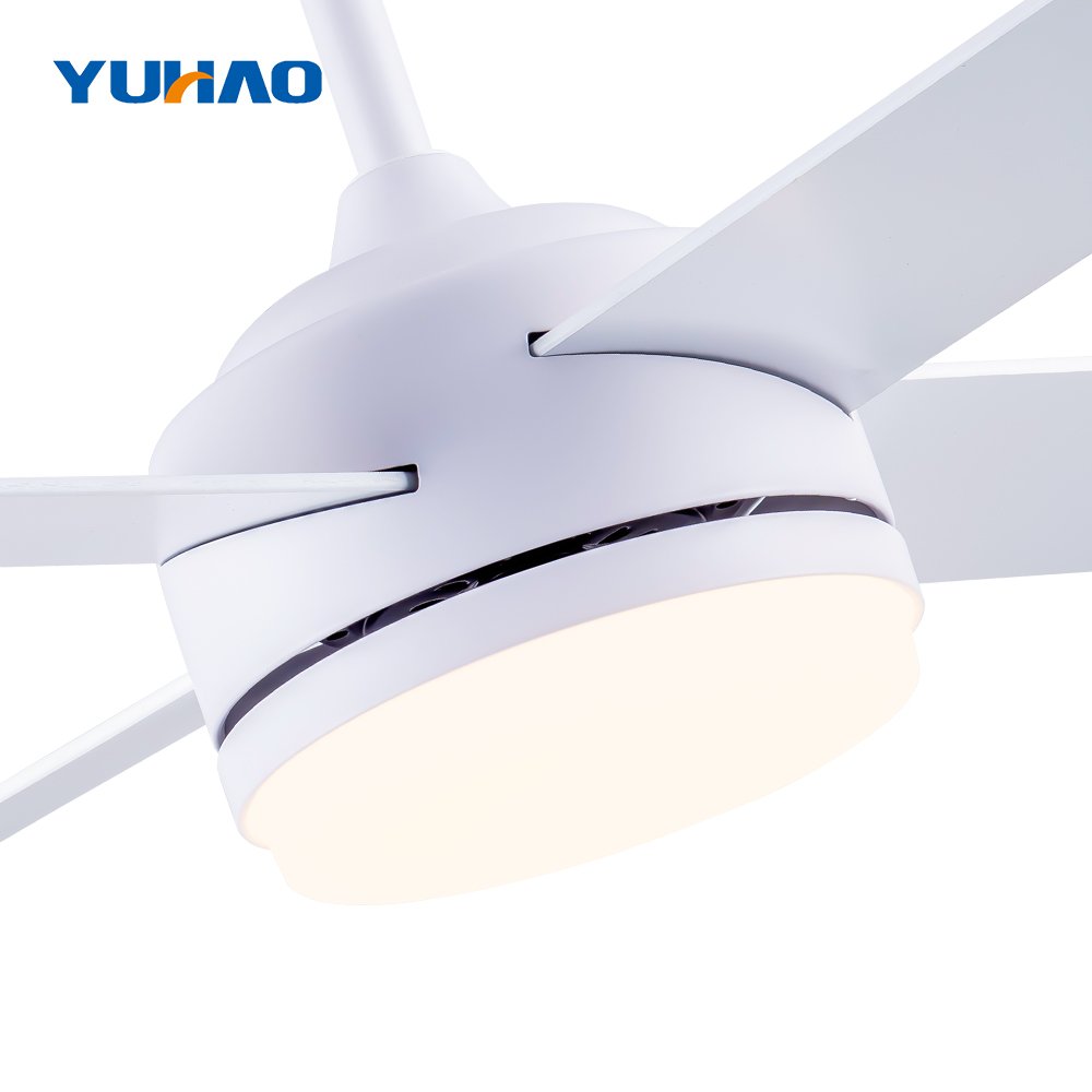 52" White Modern 4 Blades High Air Volume Comfortable Wind 6 Speed Led Lighting Ceiling Fan