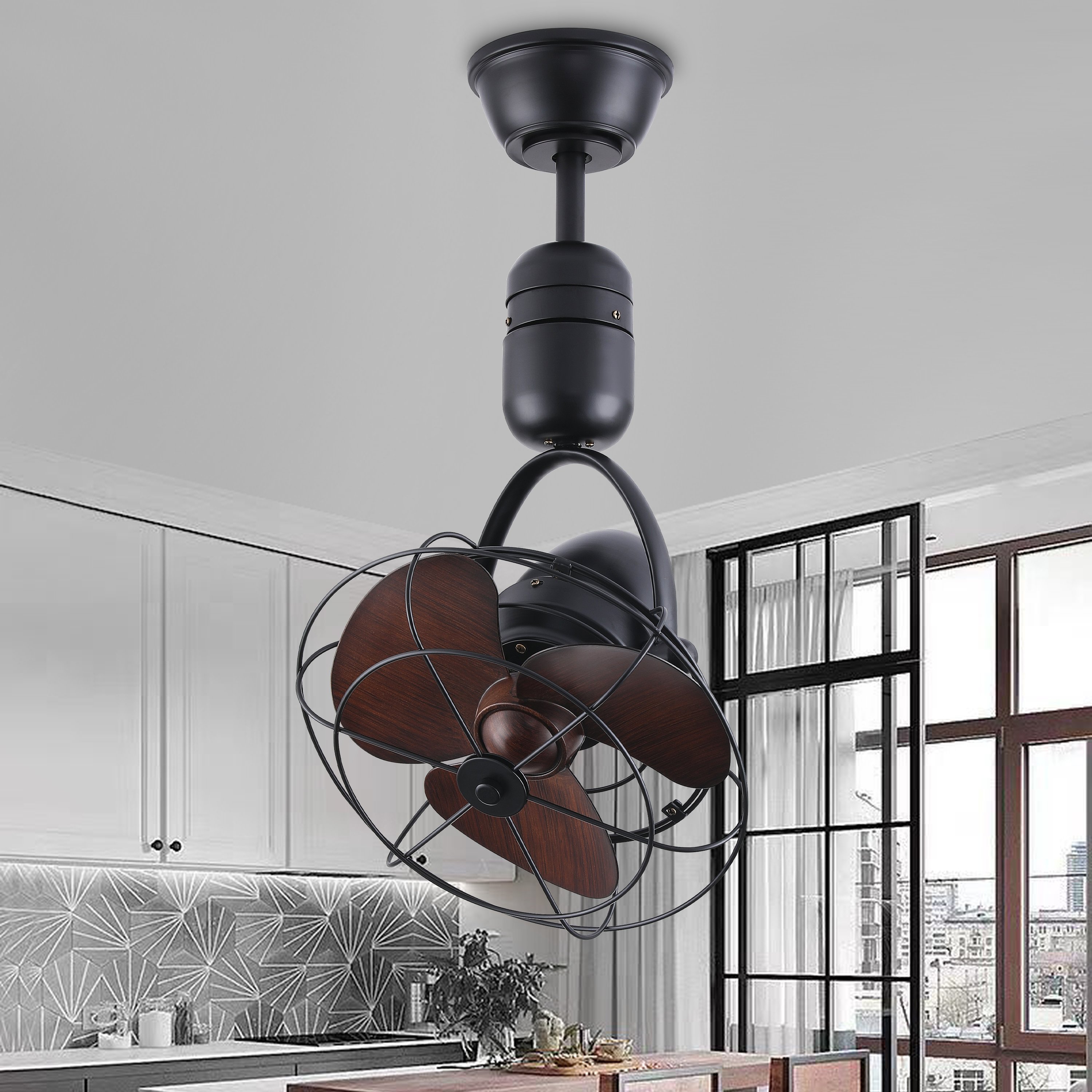 ECO Wall Fan in Stock 12 Inch Black Best Seller Oscillating Fan Metal Cage BLDC Motor Remote Control Ceiling Fan