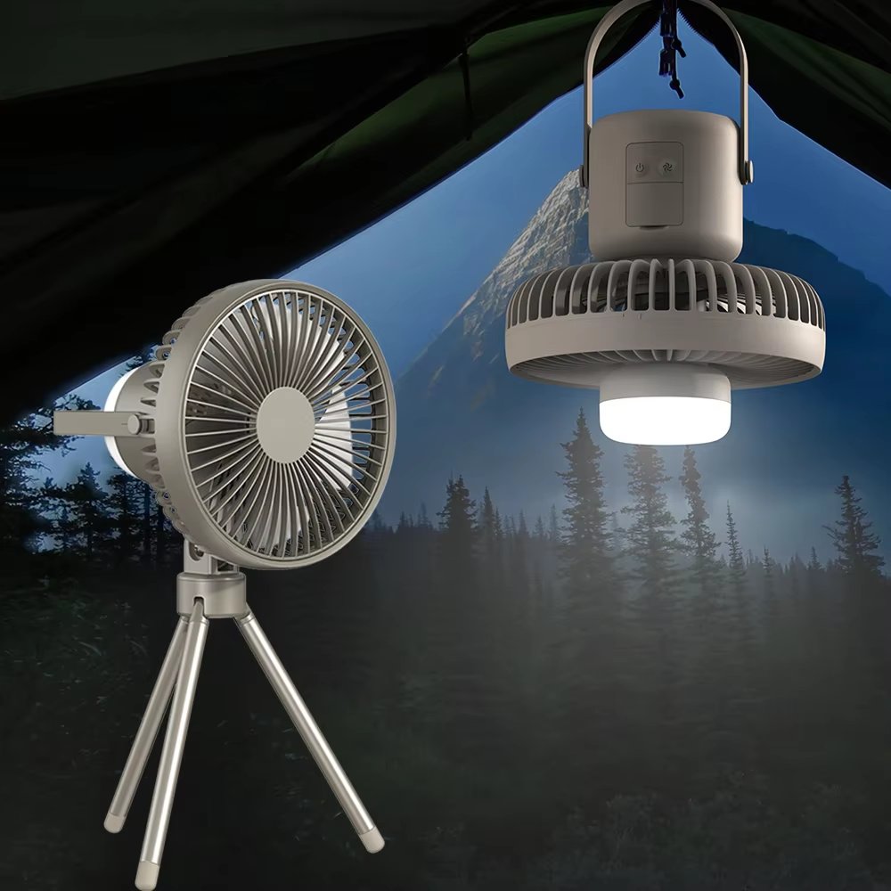 OWNSWING desktop USB charging fan, portable outdoor LED camping fan, LED with light ceiling fan