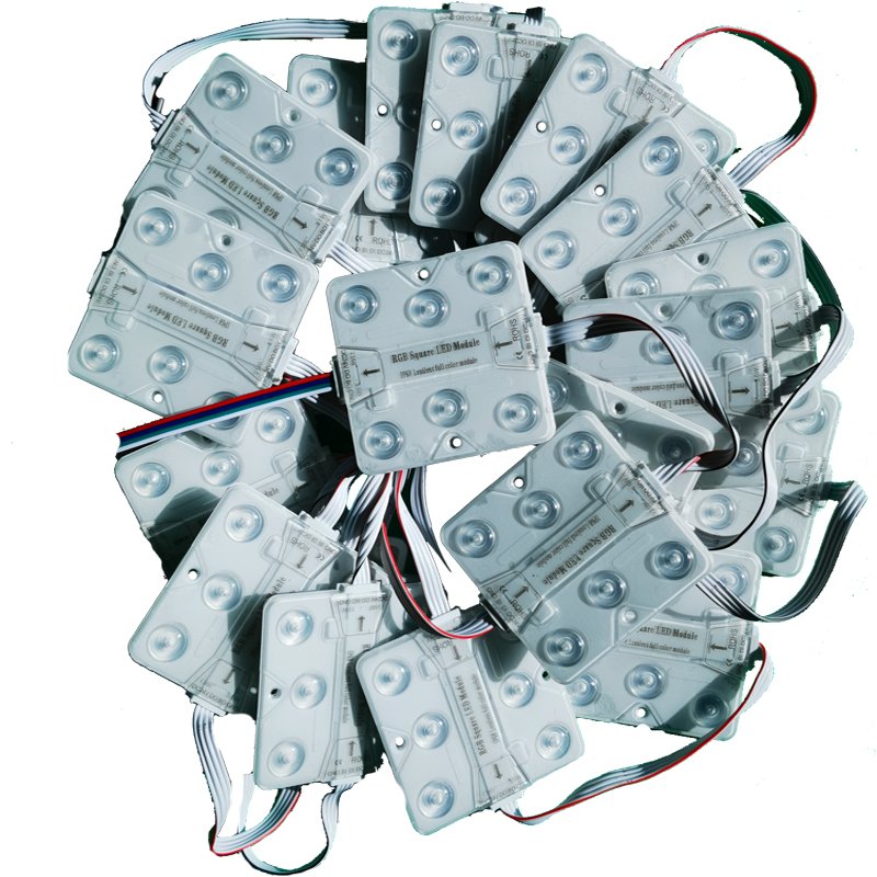 DC24V smd 3030 Outdoor Waterproof IP68 rgb square led modules with lens 5years warranty module led light for signage ceiling