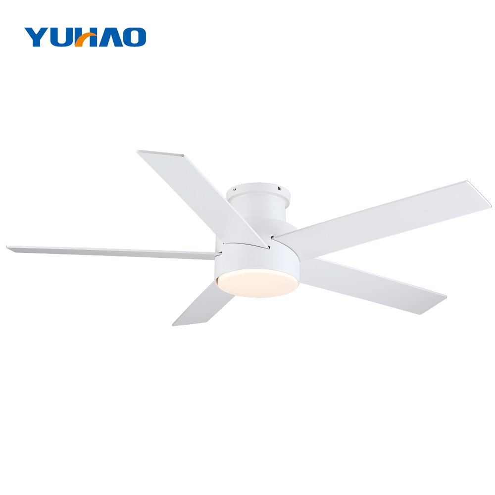Nordic Modern 52 Inch 5 Blade Electric AC DC Motor Brushless Remote Control Ceiling Fan With Light