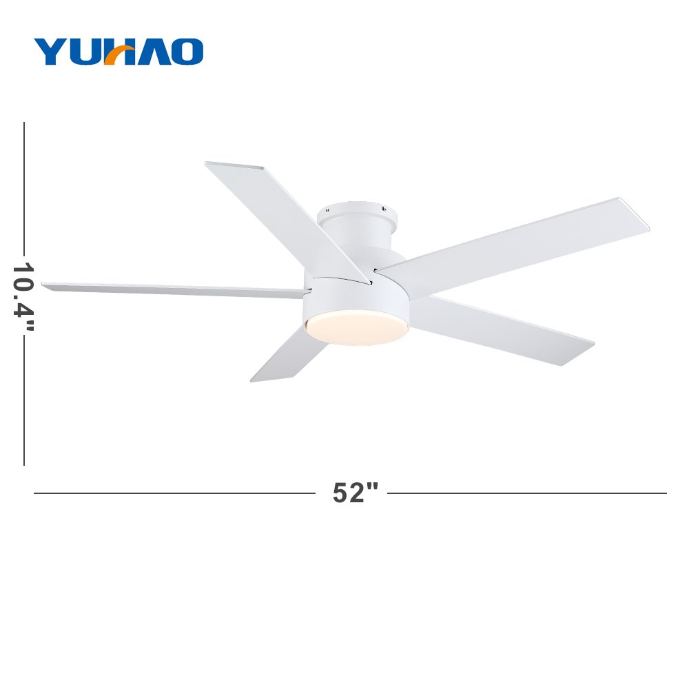 Nordic Modern 52 Inch 5 Blade Electric AC DC Motor Brushless Remote Control Ceiling Fan With Light