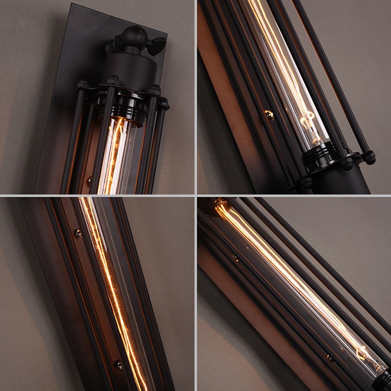 Vintage Style Retro Led Wall Lamp Light Pipe Shape Industrial Wall Sconce Loft Restaurant Bar Decoration Bedside Wall Lights