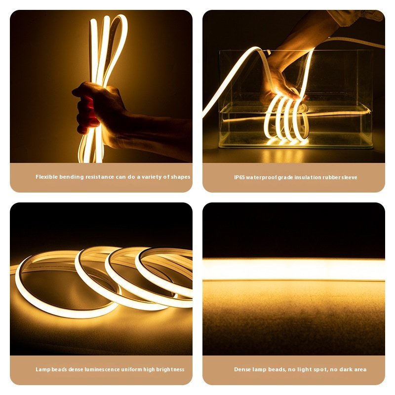 High voltage 110/220V AC COB LED strip light CRI90 dotless waterproof high voltage cob led strip light