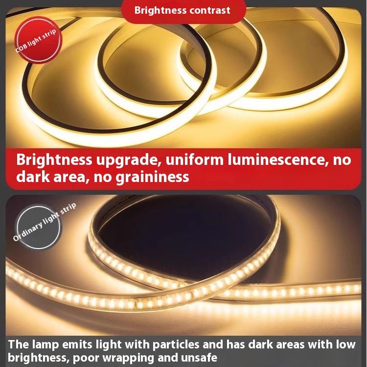 High voltage 110/220V AC COB LED strip light CRI90 dotless waterproof high voltage cob led strip light