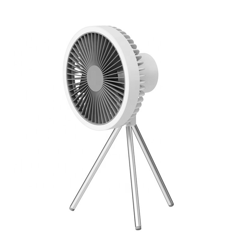 Modern new tripod camping fan with light charging ceiling fan battery operated rechargeable fans
