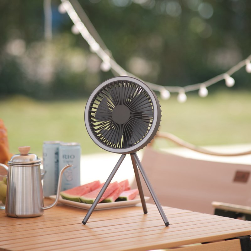 Modern new tripod camping fan with light charging ceiling fan battery operated rechargeable fans