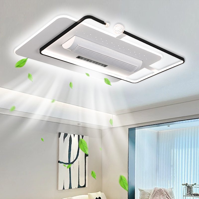 Minimalist Style Fan Light Iron Body Chandeliers Decorative Living Room Modern Smart Bladeless Ceiling Fan With Light