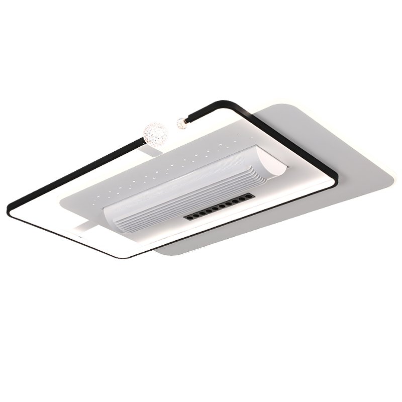 Minimalist Style Fan Light Iron Body Chandeliers Decorative Living Room Modern Smart Bladeless Ceiling Fan With Light