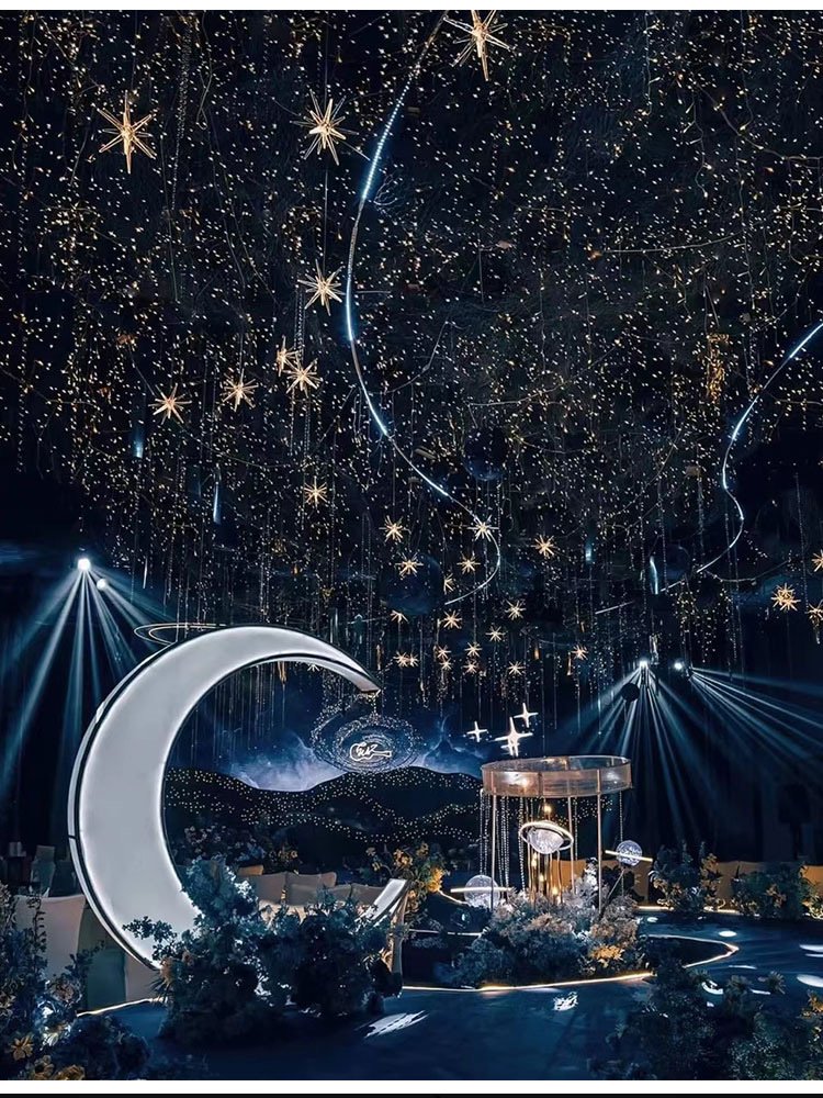 Led wedding romantic Christmas outdoor indoor ceiling decorative star light net
