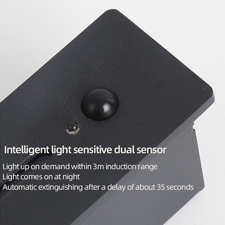 Waterproof Body Sensor Aluminium 3W Recessed Stair Step Wall Light For Garden Home Indoor Outdoor