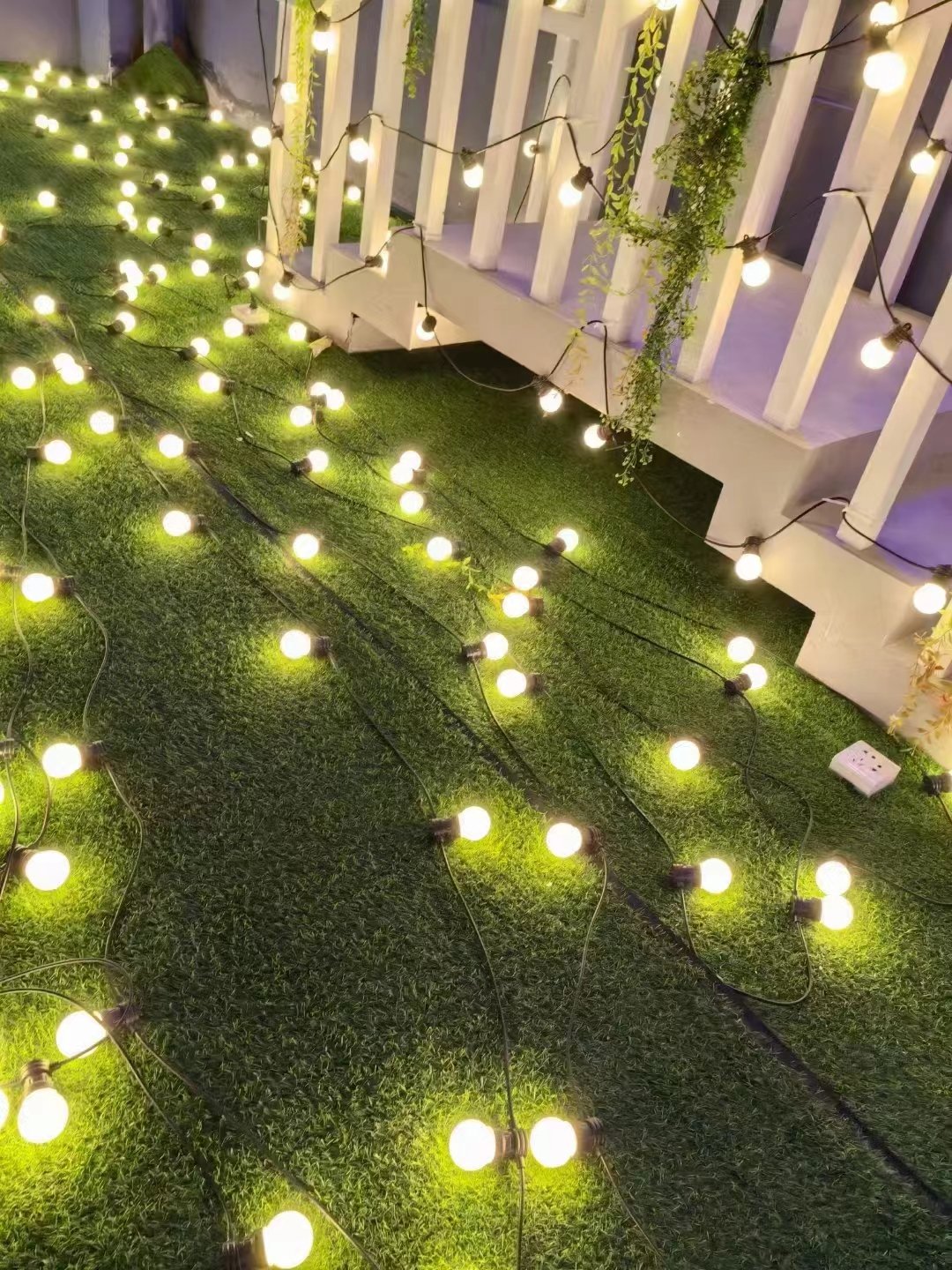 Large round ball light string wedding ceiling decoration LED color flashing light Courtyard canopy decoration light
