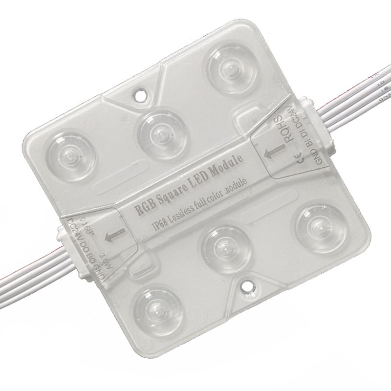 High brightness RGB square 6led module for signs smd3030 3.5w dc24v 5years warranty outdoor ip68 rgb 16703 ic module led light
