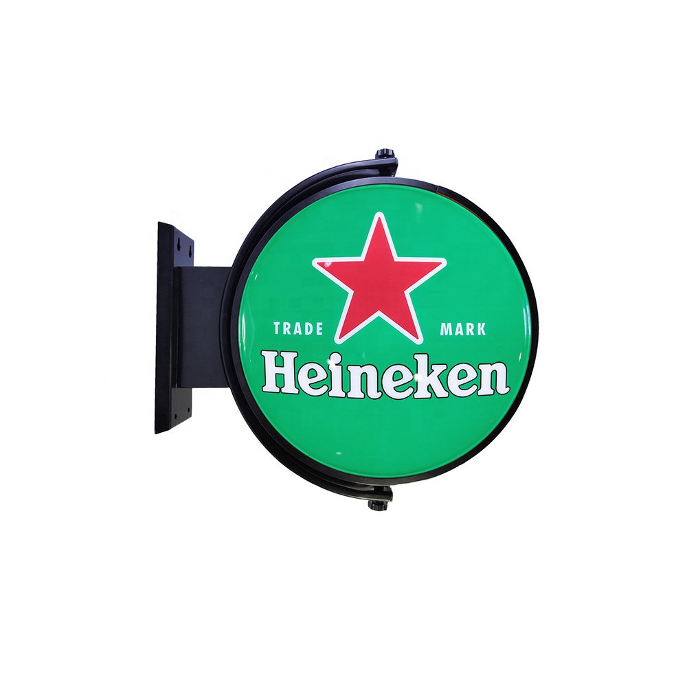 Outdoor waterproof 360 rotating sign business logo sign round blade lightbox double Sided lighting projecting LED light box sign