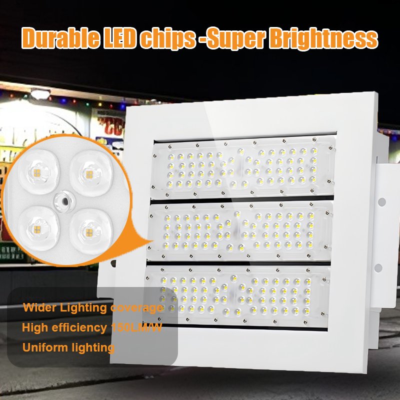 Aluminum 5 Years Warranty Outdoor 100w 150w 200w 250w 300w 500w Gas Station LED Canopy Light for Petrol Station Outdoor Ceiling