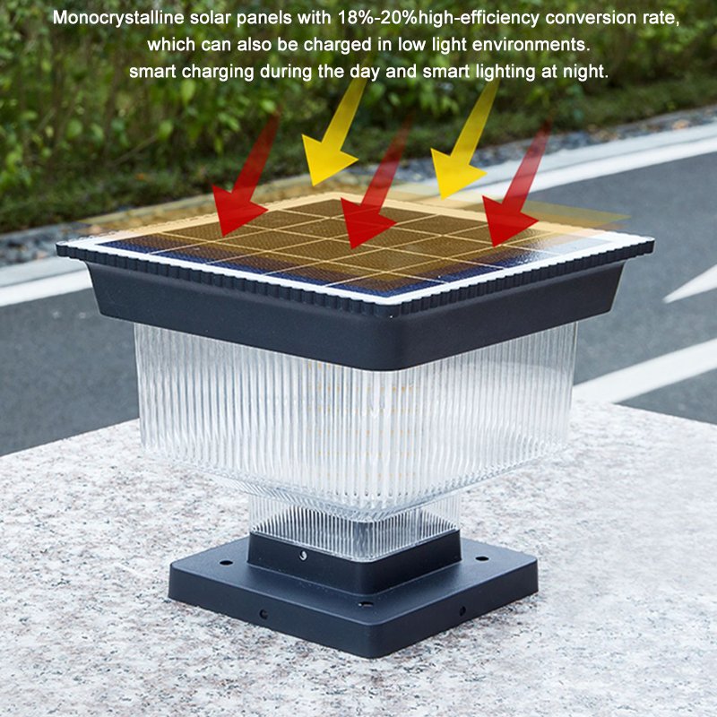 Modern Waterproof LED Solar Power Main Gate Column Light for Outdoor Home Garden Pillar Wall Post Sunlight Lamp