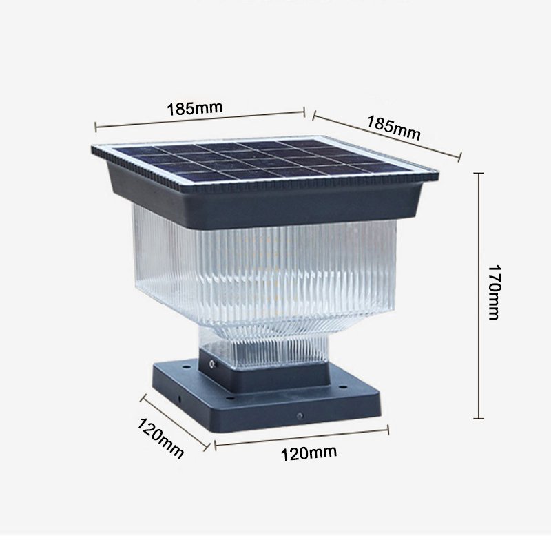 Modern Waterproof LED Solar Power Main Gate Column Light for Outdoor Home Garden Pillar Wall Post Sunlight Lamp
