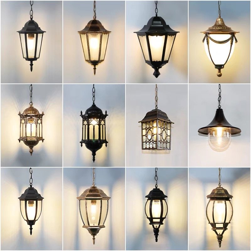 European style waterproof and rust proof courtyard landscape corridor corridor pendant light E27 pendant light&pendant light