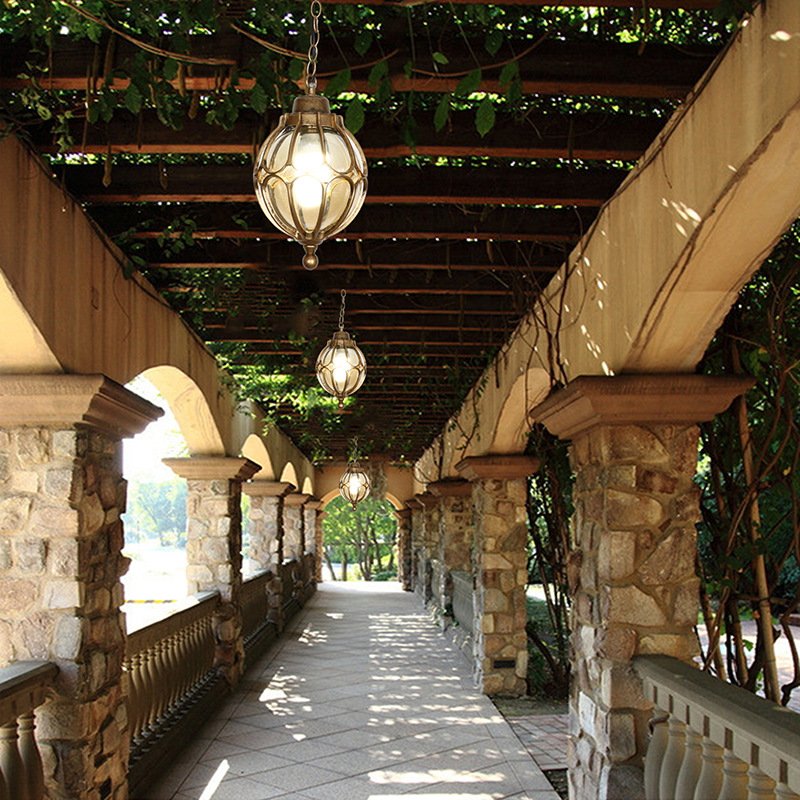 American outdoor waterproof and rust-proof garden lamps corridor balcony lamps outdoor villa garden chandelier