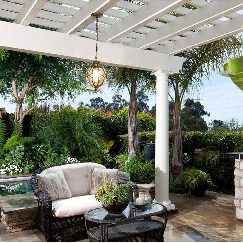 American outdoor waterproof and rust-proof garden lamps corridor balcony lamps outdoor villa garden chandelier