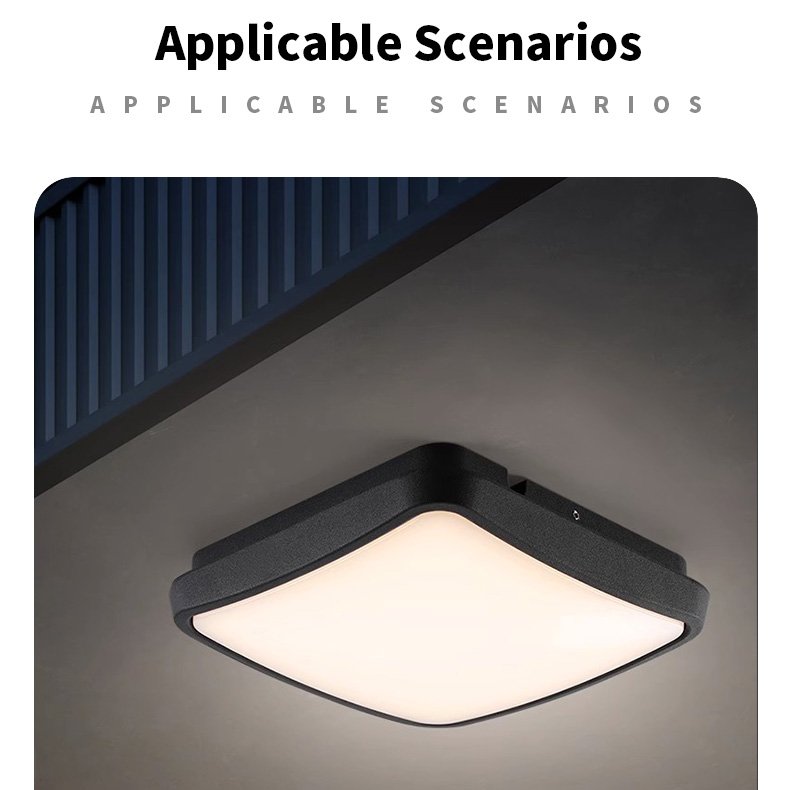 High Quality Aluminium Outside Ip65 Waterproof Bulkhead Ceiling Lamp Surface Mounted Square 24w Led Exterior Wall Lamp