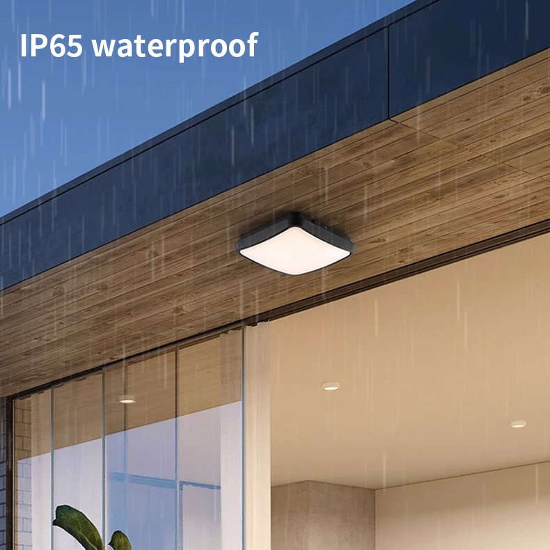 High Quality Aluminium Outside Ip65 Waterproof Bulkhead Ceiling Lamp Surface Mounted Square 24w Led Exterior Wall Lamp