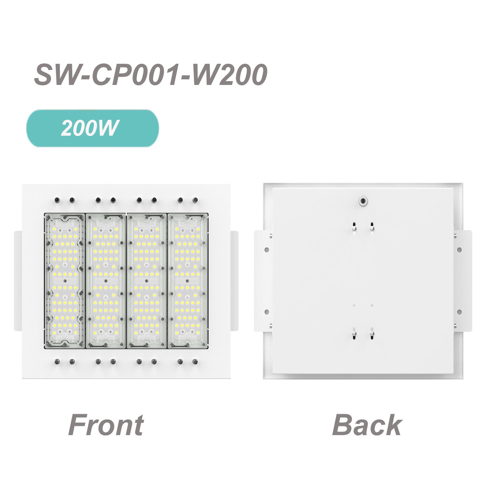 100W 150W 200W 240W Recessed/Embedded/Surface Mounted LED Canopy Light For Gas Station Lighting Exhibition Industrial Garage