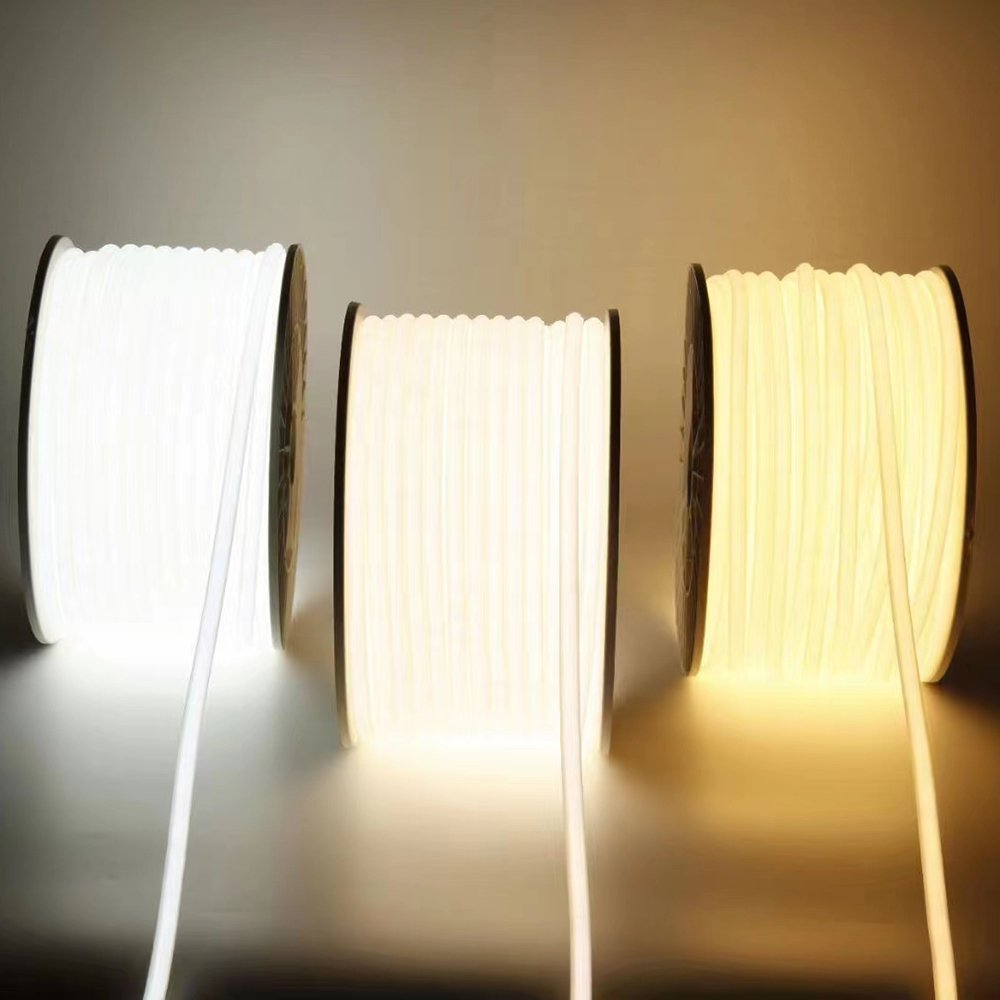 LED Strip Waterproof IP65 Customizable Flexible Light 110v 220v Cob Light CE Rohs 50m 100m High Voltage Cob Strip Light